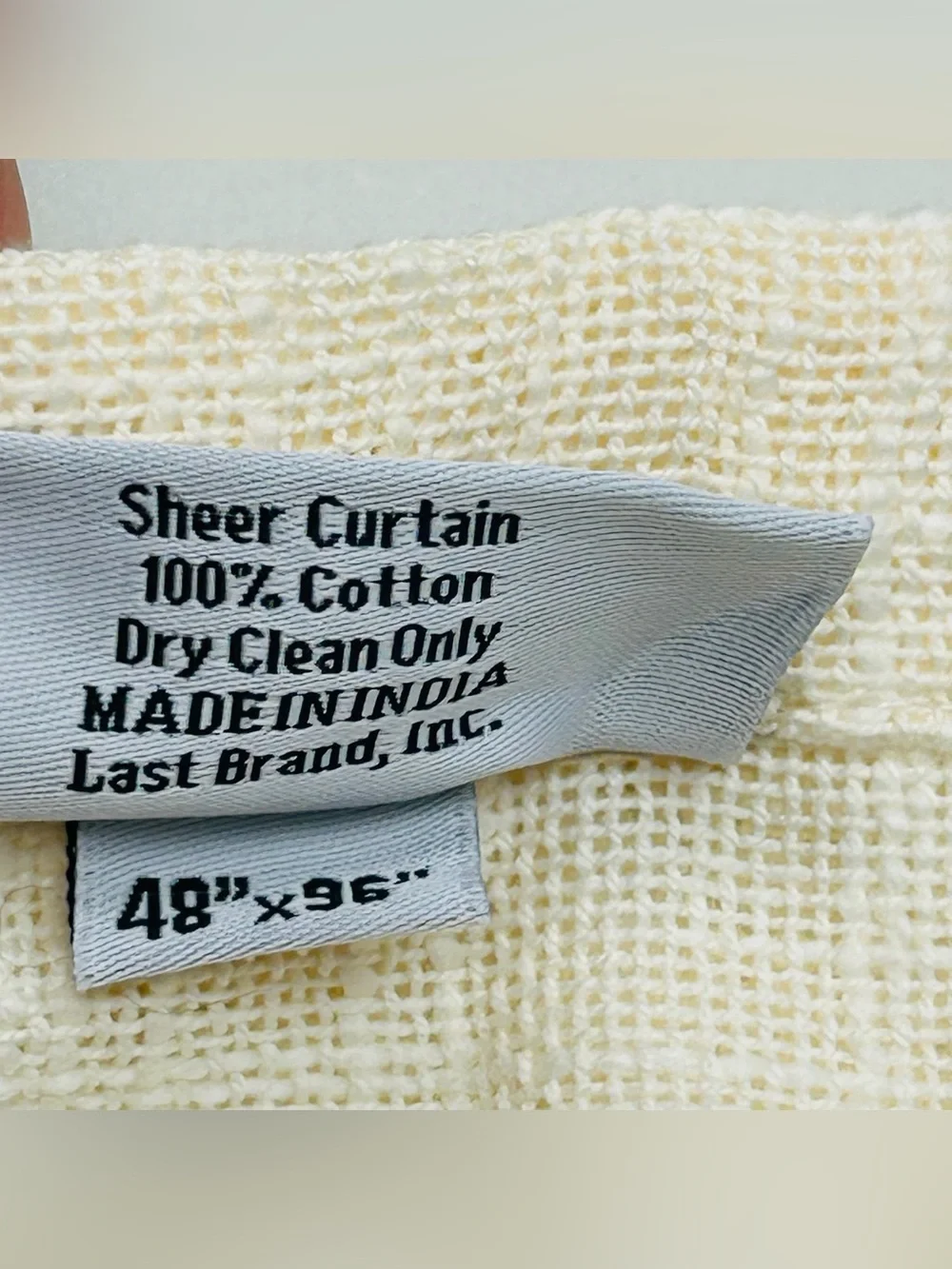 QUINCE Set Of 2 48x96 Cotton Sheer Curtains Ivory 0171